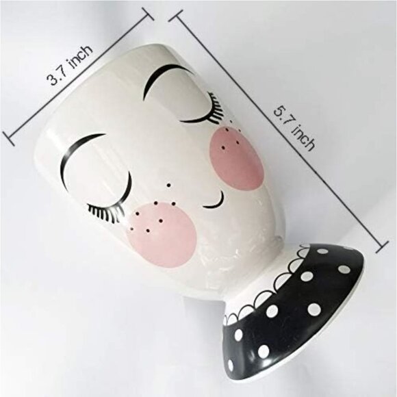 Decorative Ceramic Face Planter Vase - Picture 13 of 16